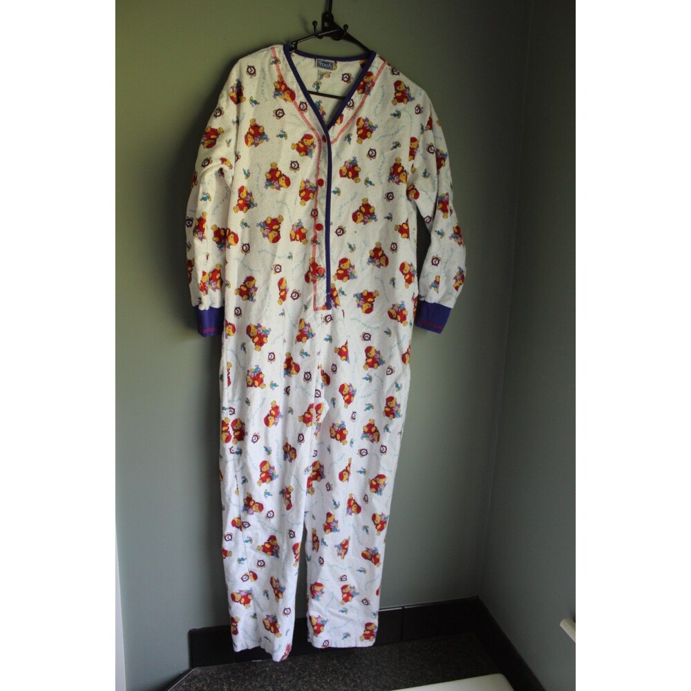 Vintage Disney Winnie the Pooh Women's One-Piece Pajamas Size Small 100% Cotton